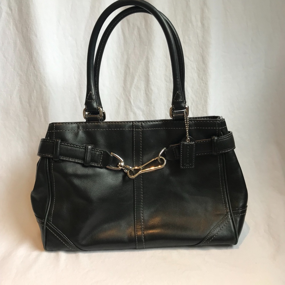 Coach Purse Satchel Genuine Black Leather - Early 2000's